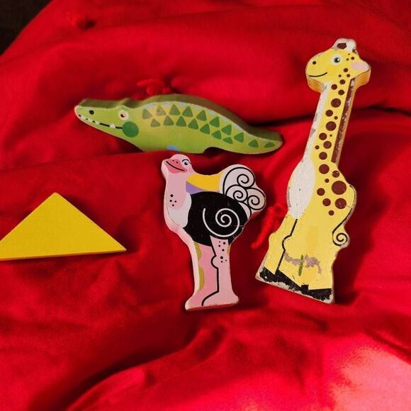 Melissa & Doug toddler beginner puzzles geometric educational learning 2 sided - Picture 6 of 6